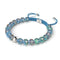 Indigo | Argent | Bracelet macramé verre luciole